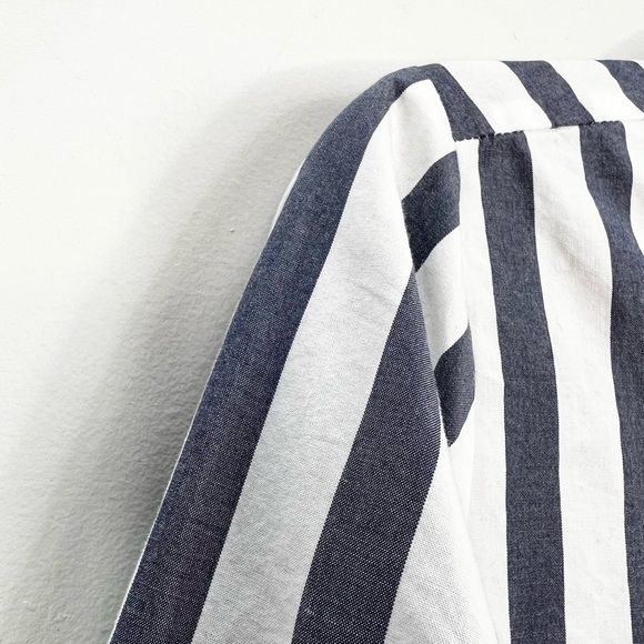 Peak Performance Sweden pure cotton blue white stripe boxy oversized top S - Picture 12 of 16